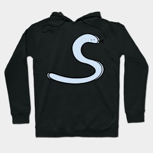 Cute Silly Simple Minimalist Pastel Blue Snake on Pink Hoodie